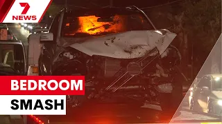 Car crashes through Lane Cove home, narrowly missing six-year-old boy | 7NEWS
