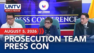 Prosecution team briefs media on Day 13 of VP Sara Duterte impeachment trial | August 5, 2026