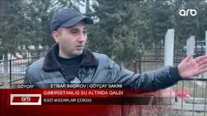 ARB XƏBƏR - Potu kəndində qəbiristanlıq su altında qaldı – Bəzi məzarlar çökdü