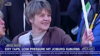 Johannesburg residents hit by dry taps and low water pressure.