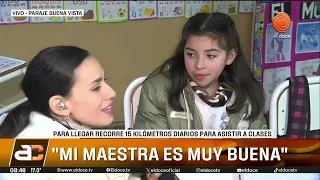 She is 10 years old, the only student at a rural school in Córdoba, and has a very noble dream