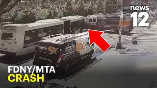 19 hurt in Bronx crash involving FDNY firetruck and MTA bus