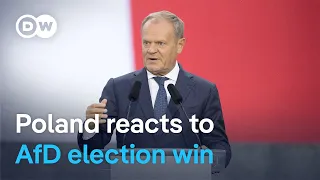 Donald Tusk slams Poles who celebrate German far-right election win | DW News