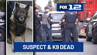Wanted suspect and K9 shot, killed during attempted arrest by US Marshals in SE Portland