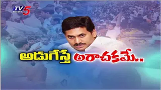 YCP Leaders' Overaction: Chaos During YS Jagan’s Srikakulam Tour | Woman SI Incident | TV5