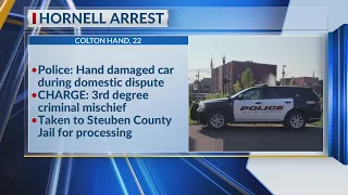 Police: Hornell man charged after damaging vehicle