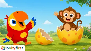 Larry Surprise Eggs & Color Crew | Toddler Learning Video | Learn Colors & First Words | BabyFirst