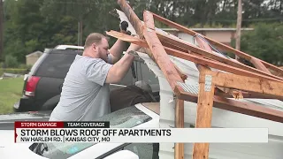 Storm blows roof off Kansas City apartments
