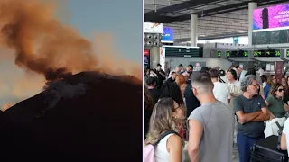 Etna, atterraggi sospesi a Catania: il caos all'aeroporto