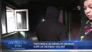 TREI FAMILII AU RĂMAS PE DRUMURI DUPĂ UN INCENDIU VIOLENT