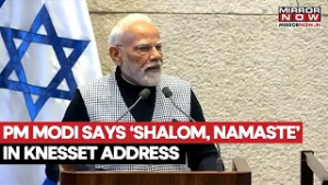 Премьер-министр Моди выступил в Кнессете, начав свою речь со слов «Шалом и Намасте», и был встреч...