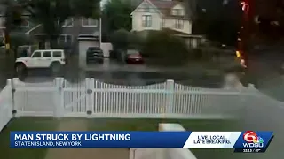 Wild video shows moment Staten Island man was struck by lightning