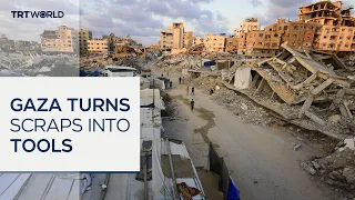 Palestinian turns scraps into tools for displaced families