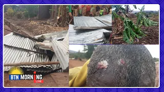 GATSIBO imvura ivanze n'umuyaga  byasenye inzu zirenga 34 n'imyaka yabo irimo urutoki irangirika