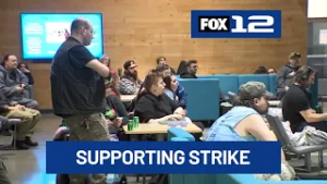 Group of Portland Community College students gather to support possible staff strike
