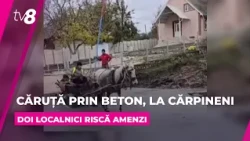 Cu căruța peste drumul de beton proaspăt turnat: O primărie din Hîncești a sesizat poliția