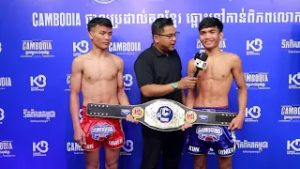 គូ​ដណ្ដើម​ខ្សែក្រវាត់​វគ្គផ្តាច់ព្រ័ត្រ​ Cambodia ថ្នាល​ប្រដាល់​គុន​ខ្មែរ​ ក្នុង​ប្រភេទ​ទម្ងន់​