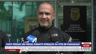 FIVE PEOPLE ARRESTED DURING PCPR OPERATION IN PARANAGUÁ