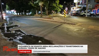 Sewage leak causes complaints and disruptions on Tomaz de Aquino Avenue