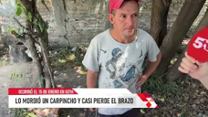 CARPINCHO MORDIÓ A UN HOMBRE EN GOYA. INFORME DE RAFAEL PALACIOS, PERIODISTA
