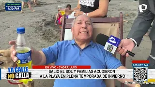 Chorrillos: The sun came out and families hit the beach in the middle of winter
