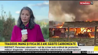 Devastating fire in Vâlcea. A two-year-old girl and her mother died in the flames