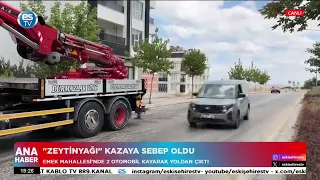 Spilled olive oil causes accident