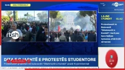 Protestuesit te Kryeministria, hedhin mjete piroteknike, Policia përgjigjet me gaz lotsjellës