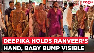 Pregnant Deepika Padukone Walks Hand-In-Hand With Ranveer Singh, Baby Bump Visible In Festive Look