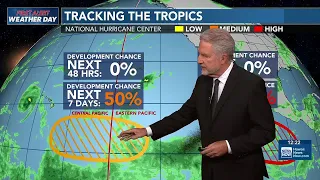 First Alert Forecast: Tropical Storm Lala moves west but showers linger