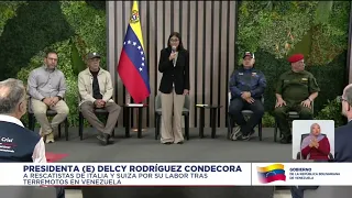 Acting President Delcy Rodríguez highlights support from 31 nations during the emergency
