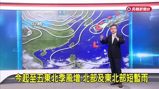 2026/9/9【嘉愷氣象】今起至五東北季風增 北部及東北部短暫雨－民視新聞