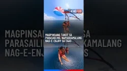 Magpinsang takot sa parasailing, napagkamalang nag-e-enjoy sa taas | GMA News Feed