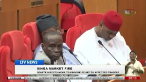 Singa Market Fire: Senate directs NEMA to provide relief to affected traders