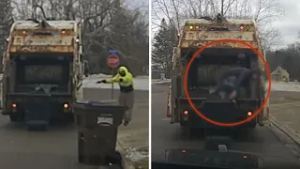 Suspect dubbed 'Oscar the Grouch' caught hiding in trash can | VIDEO