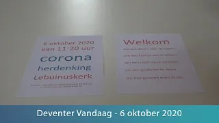 Deventer Vandaag - Corona herdenkingsdag in de Lebuïnuskerk