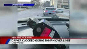 Driver clocked going 50mph over the limit