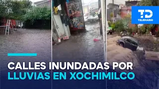 The current swept away a car! Heavy rain causes flooding in San Gregorio, Xochimilco
