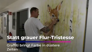 Statt grauer Flur-Tristesse - Graffiti bring Farbe in düstere Zeiten