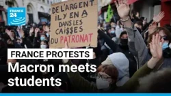 Major protests in France: Macron convenes student representatives • FRANCE 24 English