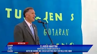 Claudio Martini Jefe Región Educativa 22  Acto de cierre ciclo lectivo 2021