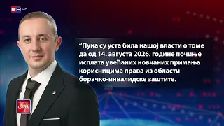 Bodiroga: Vlada Republike Srpske povećala vojne invalidnine za 2,28 KM?!