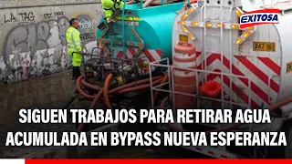 🔴🔵 Cleanup efforts continue to remove accumulated water at the Nueva Esperanza bypass in V.M.T.