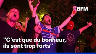 La liesse en France et à Boston après la qualification des Bleus en demi-finale