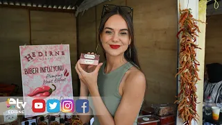 Edirne red lipstick, Karaağaç pepper lip gloss.