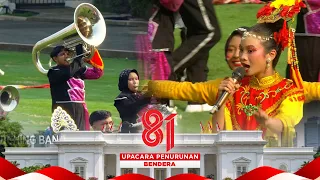 Meriah & Memukau! Marching Band Diiringi Tarian Daerah | Upacara Penurunan Bendera