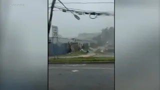 Video captures storm damage in Dover, Delaware after tornado warning