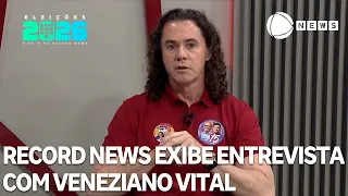2026 Elections: Record News airs interview with Veneziano Vital (MDB/PB)