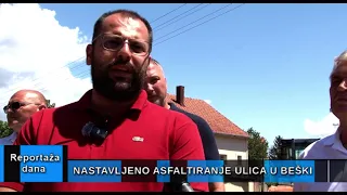 Reportaža dana "Nastavljeno asfaltiranje ulica u Beški" 24.07.2026