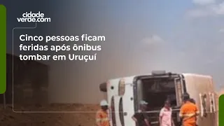 Five people injured after bus overturns in Uruçuí
